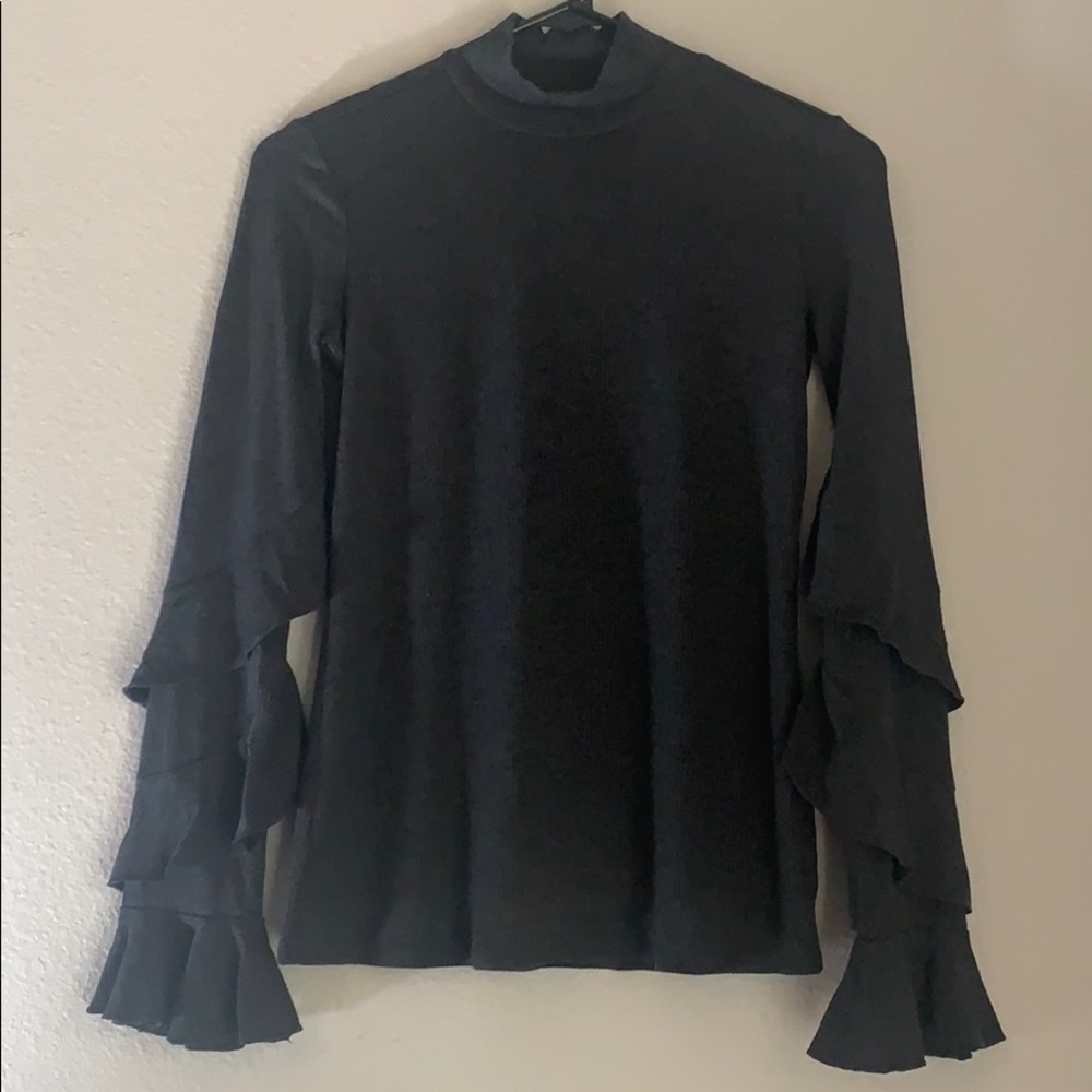 1. State Top XXS Ruffle Sleeve Rib Knit Top New with tag - Picture 4 of 5